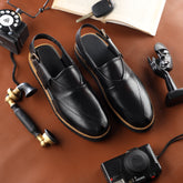 Brooklyn - Men's Oxblood Box Leather High Shine Sandal - LS-2